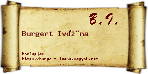 Burgert Ivána névjegykártya